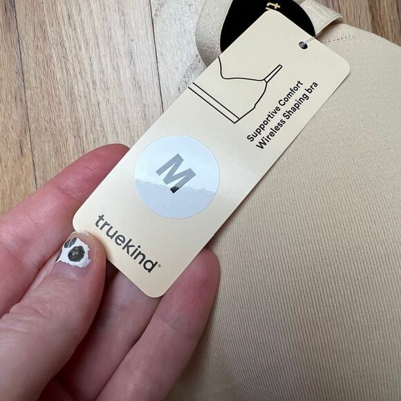 NEW TrueKind Women's M Supportive Comfort Wireless Shaping Bra Beige Nude Cream - Picture 3 of 8